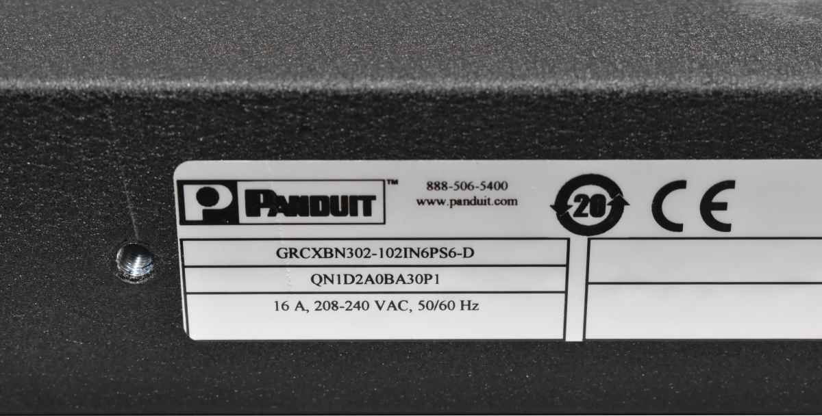 Panduit PDU GRCXBN302-102IN6PS6-D 24x C13 6x C19 16A 208-240 VAC 50/60 Hz Panduit PDU GRCXBN302-102IN6PS6-D 24x C13 6x C19 16A 208-240 VAC 50/60 Hz