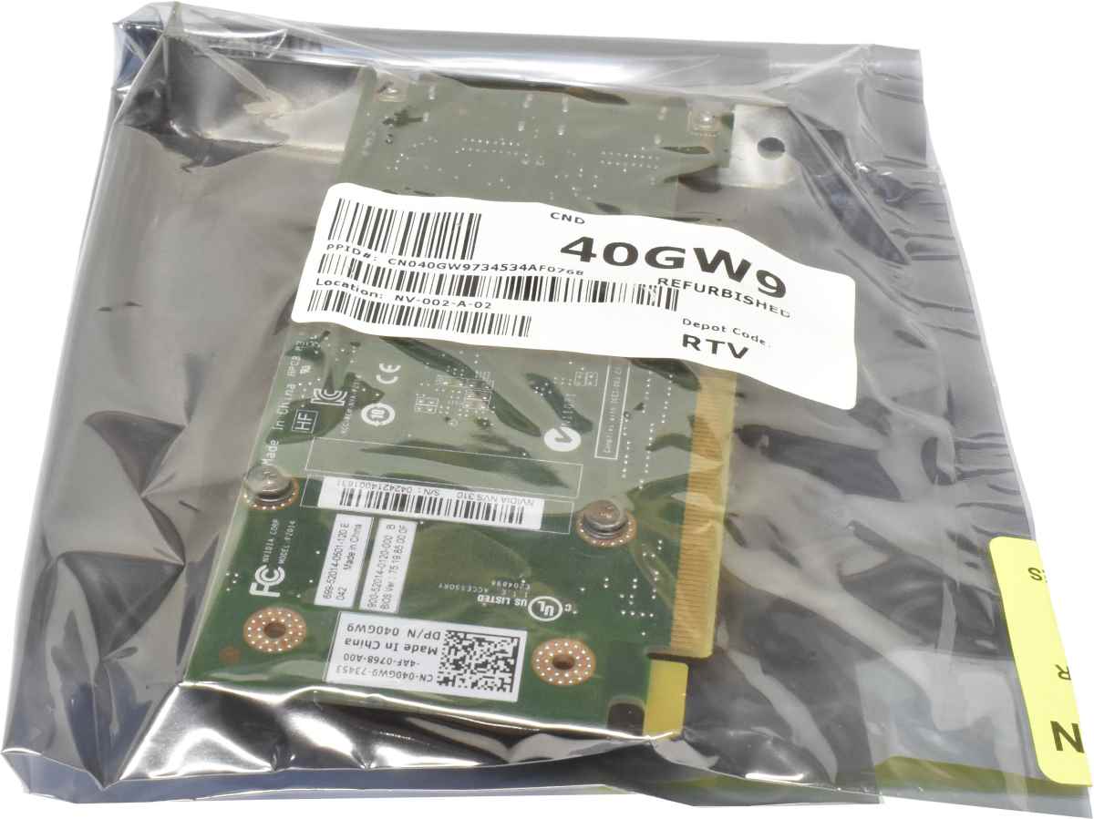 Dell NVidia NVS 310 040GW9 Graphics Card 512MB SDDR3 PCIe 2.0 x16 2x DP NEU