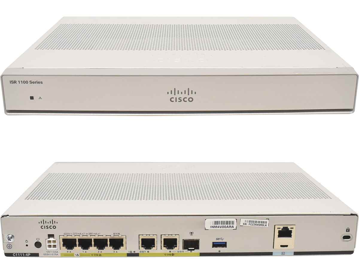 Cisco C1111-4P 6-Ports RJ-45 GE 1x SFP WAN Integrated Services Routers no PSU