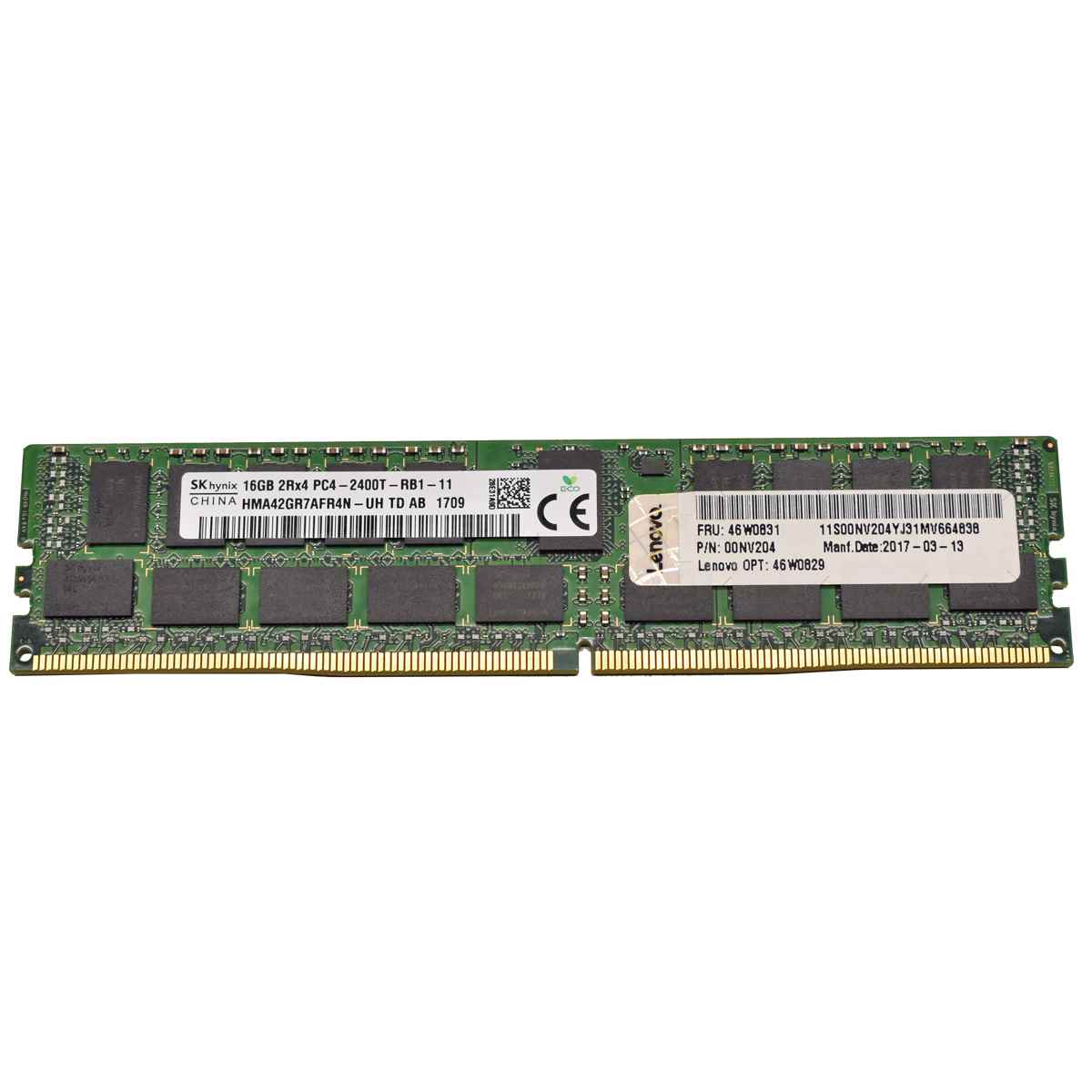 Lenovo SKhynix 16GB 2Rx4 PC4-2400T DDR4 RAM HMA24GR7AFR4N-UH 46W0831 46W0829 128GB Lenovo SKhynix 8x16GB 2Rx4 PC4-2400T DDR4 RAM HMA24GR7AFR4N-UH 46W0831 46W0829