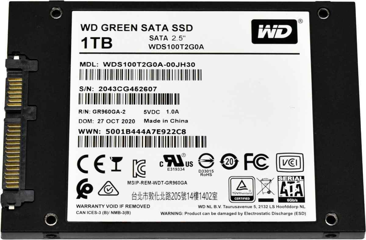 WD GREEN 1TB WDS100T2G0A-00JH30 2.5" 7mm 6G SATA SSD WD GREEN 1TB WDS100T2G0A-00JH30 2.5" 7mm 6G SATA SSD