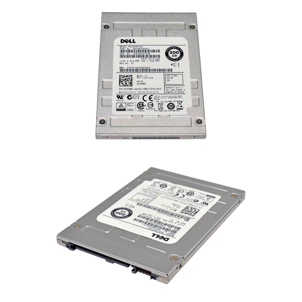 Dell 200GB SAS 12Gbps 2.5“ Solid State Drive (SSD) PX02SSF020 PN: 0CV6W8