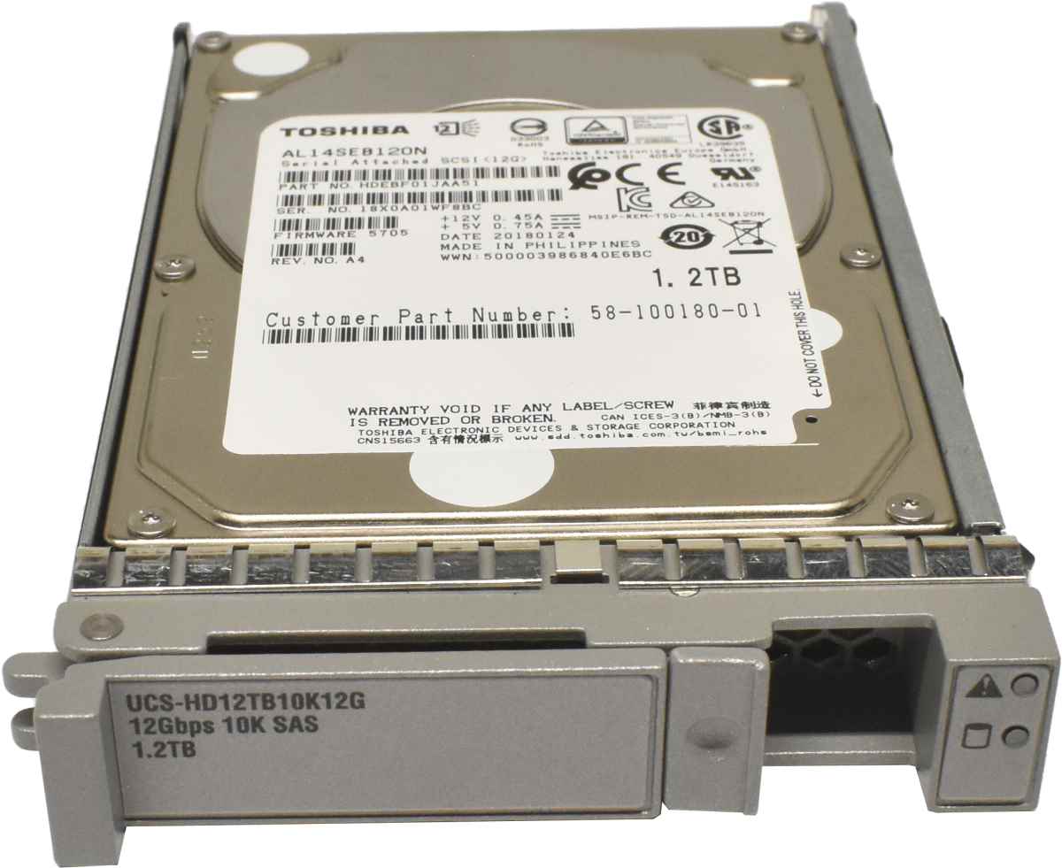 Cisco Toshiba 1.2TB 2.5" 10K 12G SAS HDD Festplatte AL14SEB120N UCS-HD12TB10K12G Cisco Toshiba 1.2TB 2.5" 10K 12G SAS HDD Festplatte AL14SEB120N UCS-HD12TB10K12G