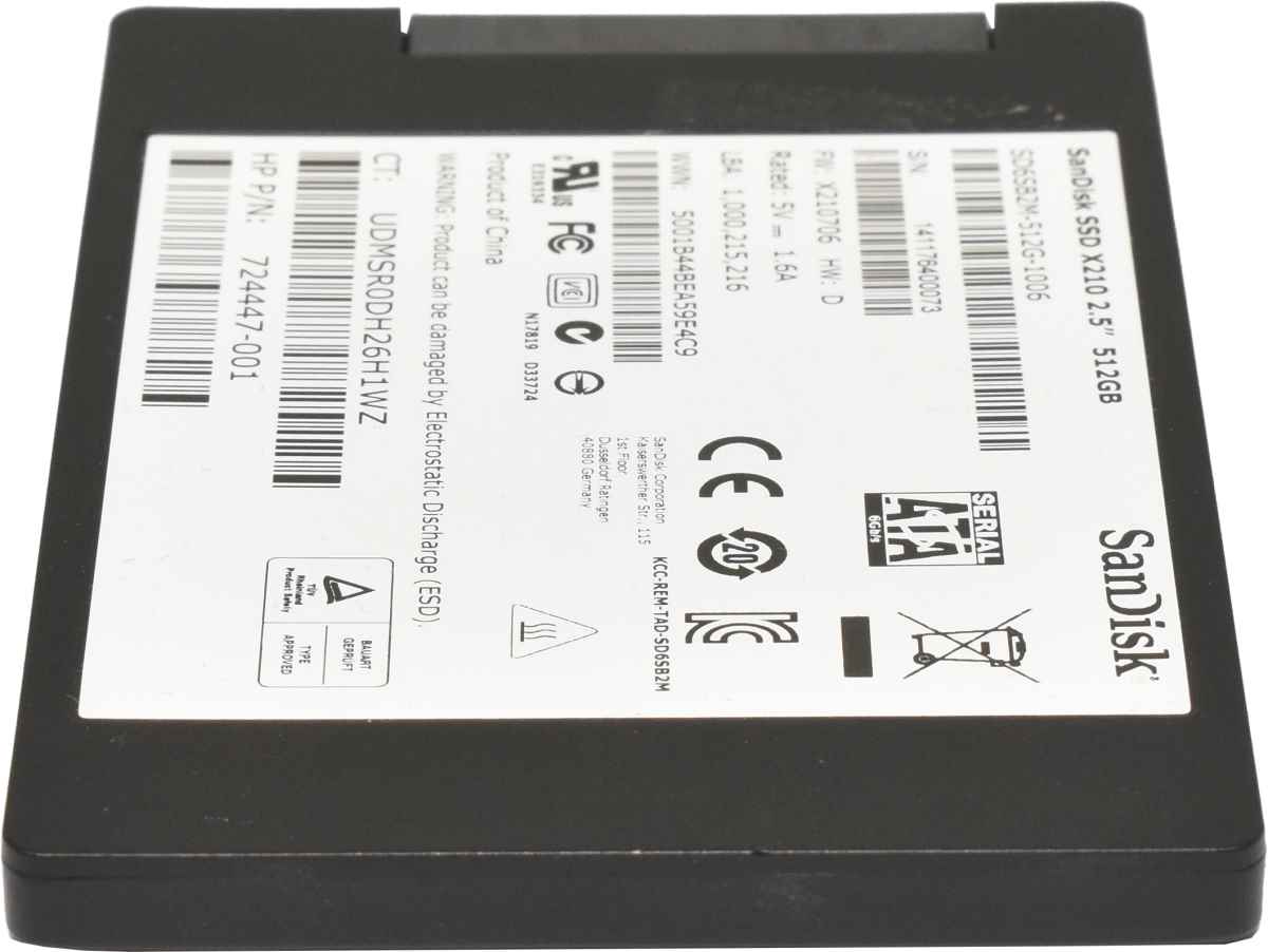 HP SanDisk X210 512GB SATA 6Gb SSD für ProLiant DL G8 G9 724447-001 HP SanDisk X210 512GB SATA 6Gb SSD für ProLiant DL G8 G9 724447-001