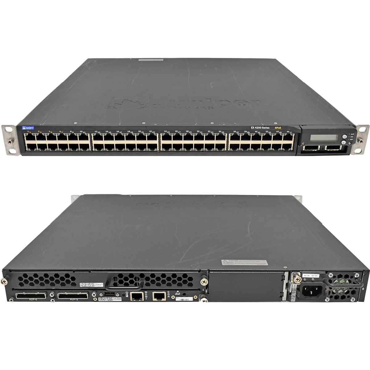 Juniper EX4200-48T 48-Port GE 8-Port PoE +Module 2x 10G XFP 1x PSU Juniper EX4200-48T 48-Port GE 8-Port PoE +Module 2x 10G XFP 1x PSU