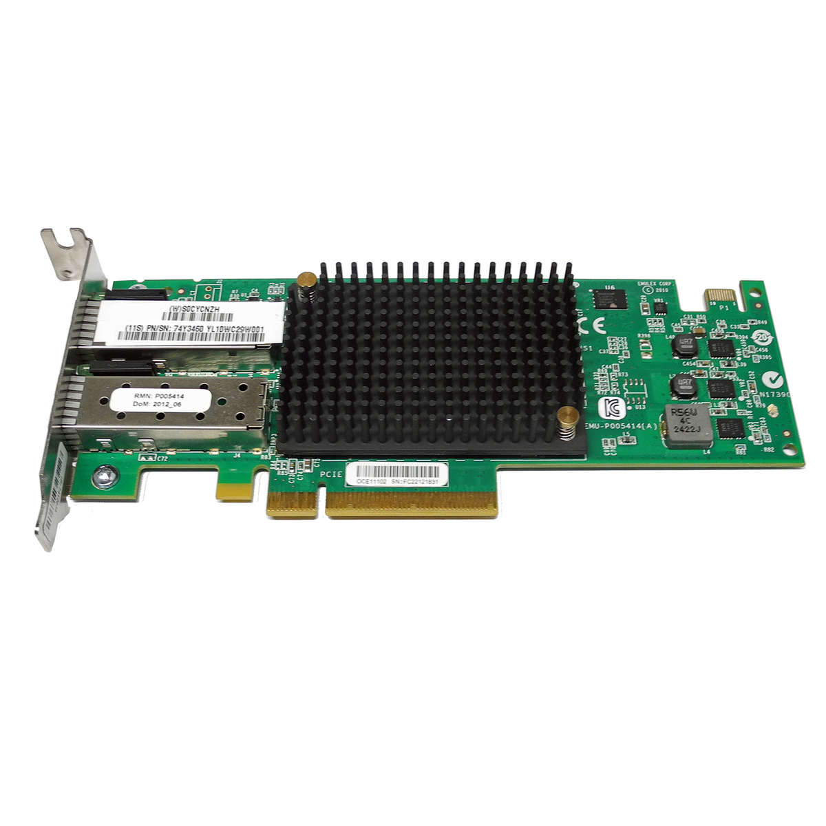 Emulex P008827 Dual-Port 10Gb/s PCIe x8 FC Host Bus Adapter P008827-21F LP