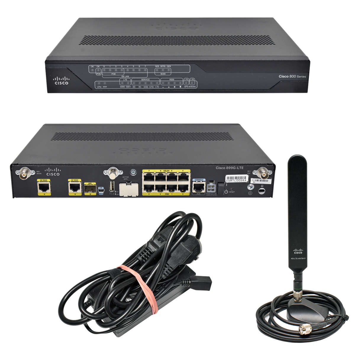 Cisco-C890-LTE-C899G-LTE-GA-K9-8-Port-Gigabit-Inte-001.jpg Cisco C890-LTE C899G-LTE-GA-K9 8-Port Gigabit Integrated Services Router + Netzteil + Antenne + Fuß + Verlänerung