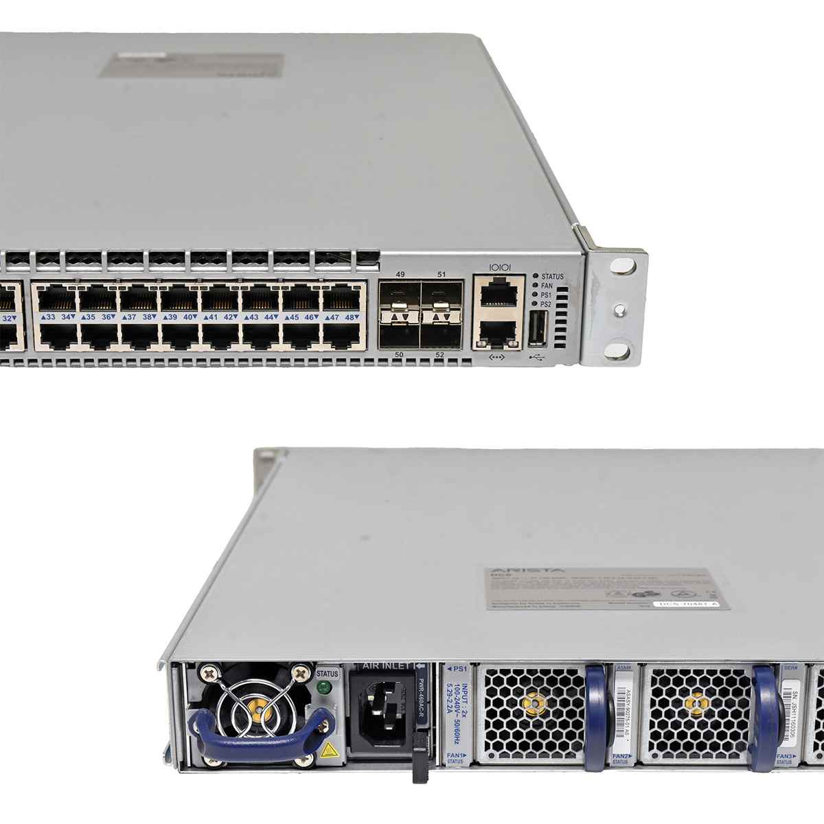 Arista DCS-7048T-A 48-Port RJ-45 GE Switch 4x 10G SFP+ 2 Mini GBICs Arista DCS-7048T-A 48-Port RJ-45 GE Switch 4x 10G SFP+ Rack Ears
