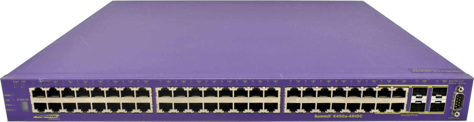 Extreme-Summit-X450a-48tDC-16165-48-Port-RJ-45-GE-001.jpg Extreme Summit X450a-48tDC 16165 48-Port RJ-45 GE Switch 4x 1G SFP no PSU