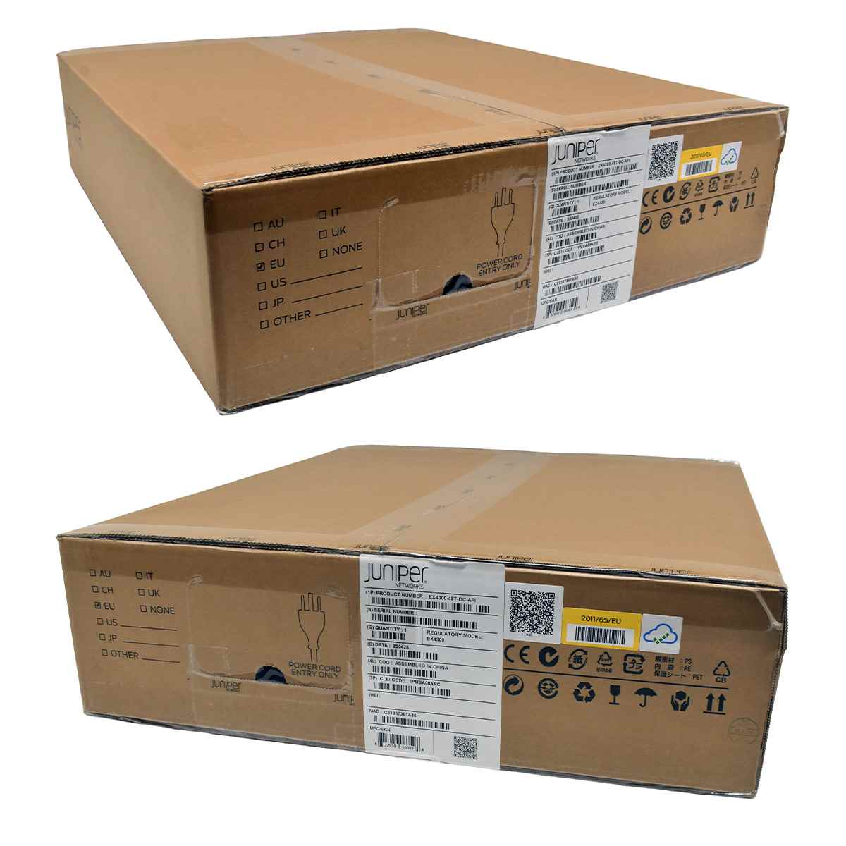 Juniper EX4300-48T-DC-AFI 48-Port RJ-45 GE Switch 4x 40G QSFP+ Rack Ears NEW NEU