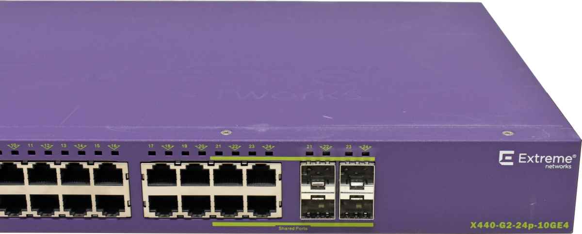 Extreme Summit X440-G2-24p-10GE4 24-Port PoE+ GE Switch 4+4 SFP/SFP+