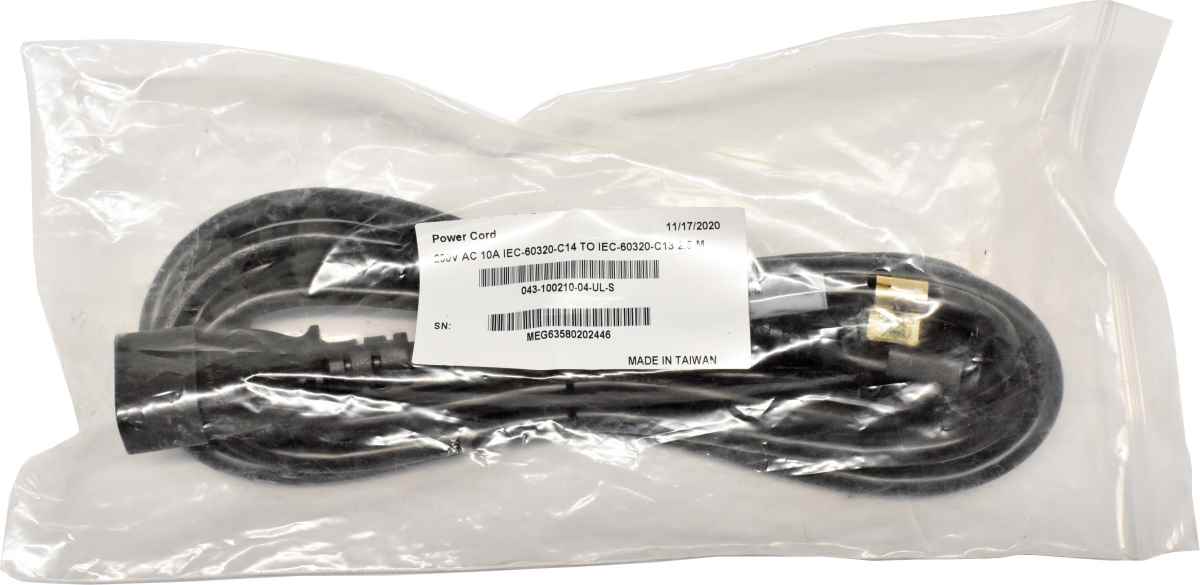 Hitachi 250V AC 10A IEC-60320-C14 TO IEC-60320-C13 2.5m 043-100210-04-UL-S black NEW NEU