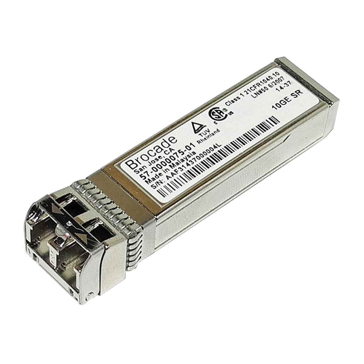 Brocade 57-0000075-01 10G SFP+ 850nm 300m MMF SR LC Duplex Transceiver Module Brocade 57-0000075-01 10G SFP+ 850nm 300m MMF SR LC Duplex Transceiver Module
