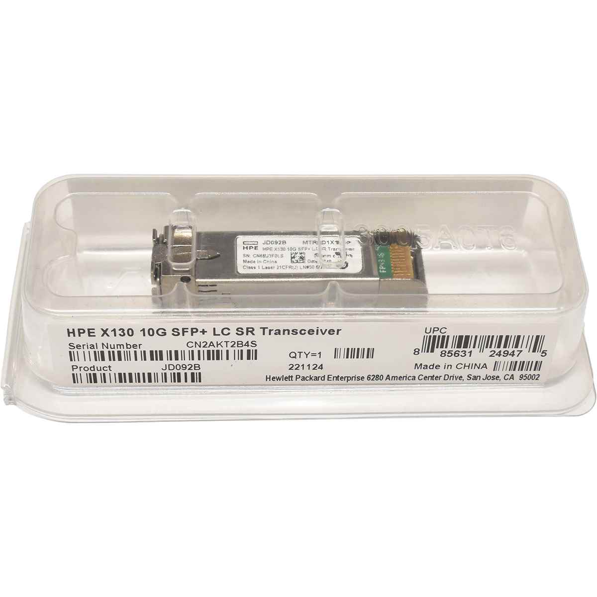 HP GBIC X130 10G SFP+ 850nm 300m LC SR Transceiver JD092B NEU
