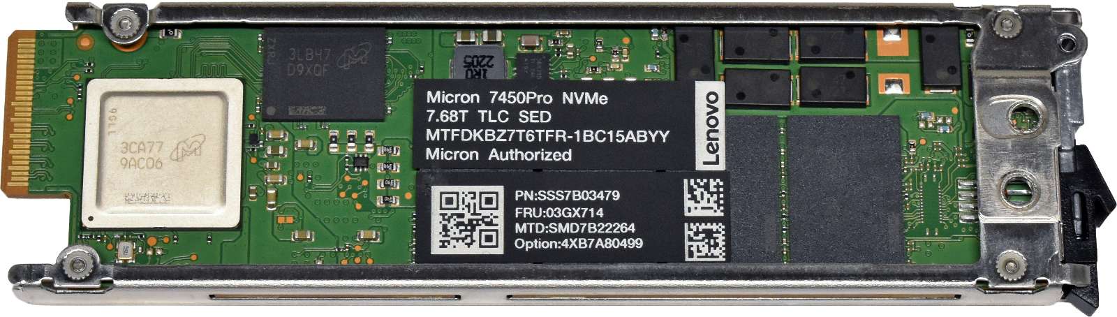Lenovo Micron 7450 PRO MTFDKBZ7T6TFR 03GX714 7.68TB E1.S NVMe OPAL SED SSD