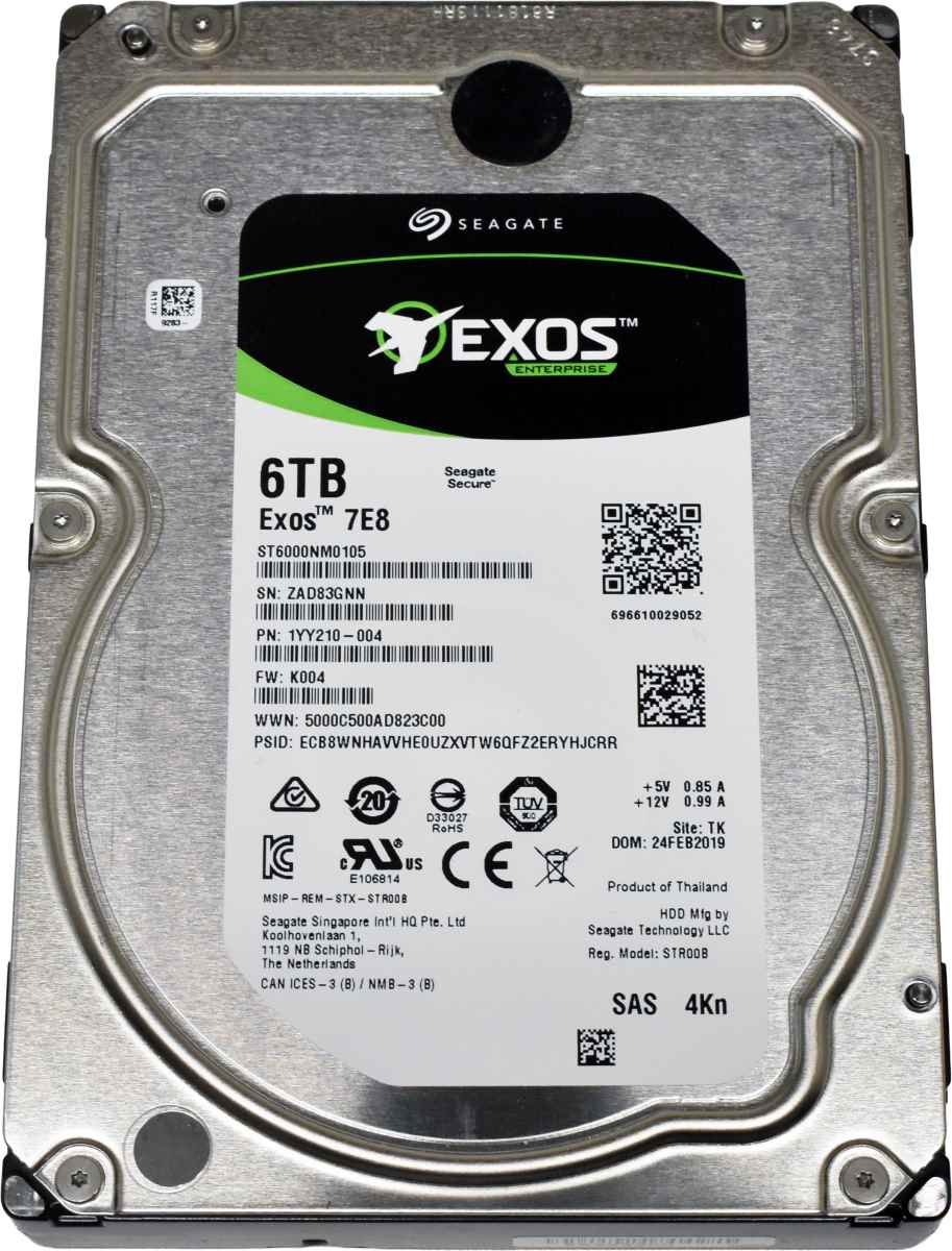 Seagate Exos 7E8 6TB 3.5" 7.2K 12G SAS SED HDD ST6000NM0105 1YY210-004 Seagate Exos 7E8 6TB 3.5" 7.2K 12G SAS SED HDD ST6000NM0105 1YY210-004