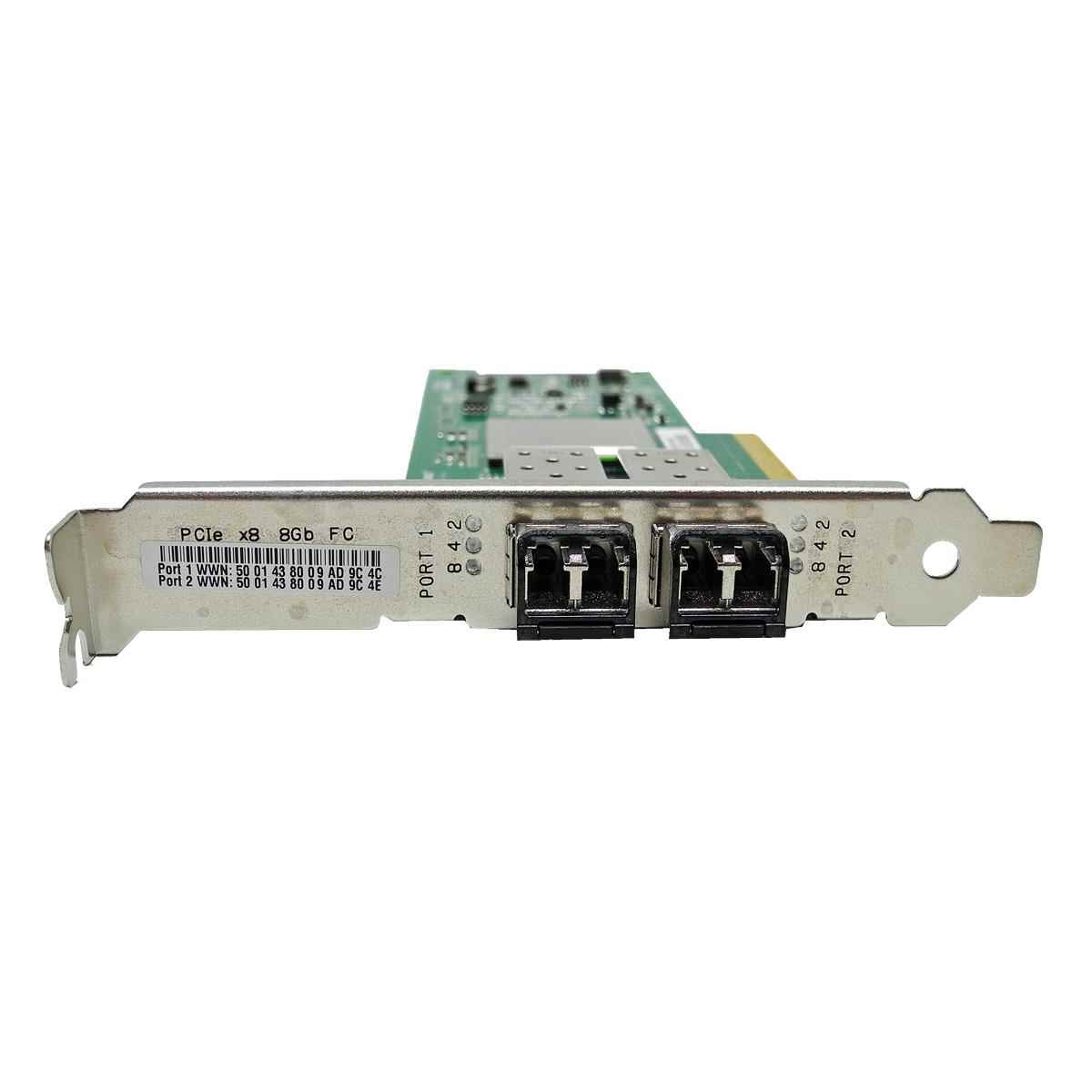 HP QLogic QLE2562-HP 2-Port 8G FC Network Adapter PCIe x8 AJ764-63002 489191-001 +GBICs FP