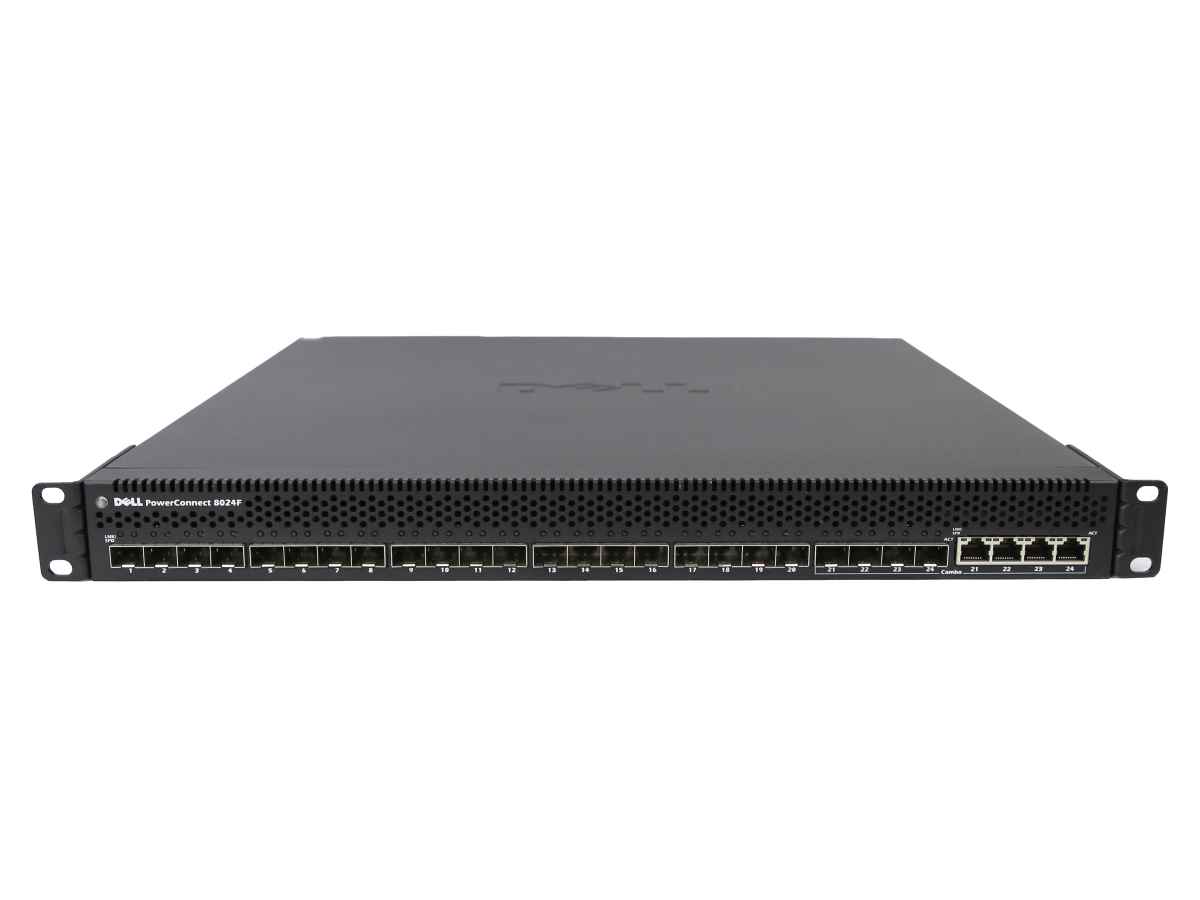 Dell PowerConnect 8024F 0P91K4 24-Port SFP+ 10G Ethernet Switch 4x 10G RJ-45 Dell PowerConnect 8024F 0P91K4 24-Port SFP+ 10G Ethernet Switch 4x 10G RJ-45