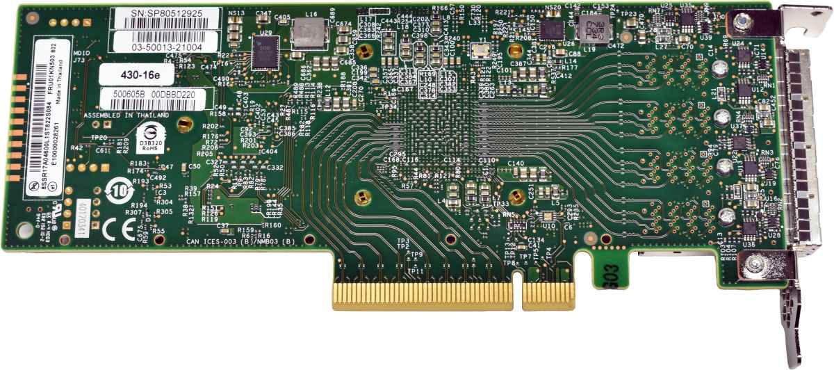 Lenovo ThinkSystem 430-16e Quad-Port 12Gb/s SFP SAS/SATA PCIe HBA 01KN503 LP