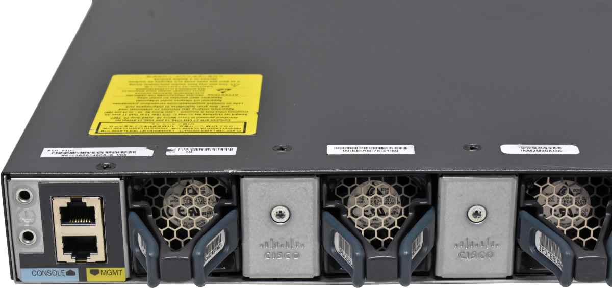 Cisco Catalyst WS-C3650-48PS-S 48-Port RJ-45 PoE+ GE Switch 4x 1G SFP 2x PSU Rack Ears