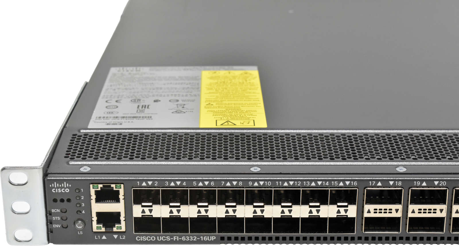 Cisco-UCS-FI-6332-16UP-24-Port-QSFP-40GE-Switch-16-003.jpg Cisco UCS-FI-6332-16UP 24-Port QSFP+ 40GE Switch +16x 10G SFP+ Rack Ears