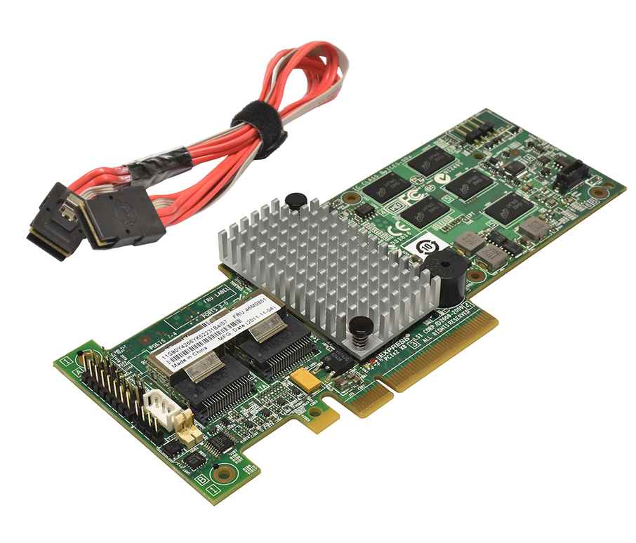 IBM ServeRAID M5015 6 Gb/s RAID Controller L3-25121-79B 46M0851 + SAS Kabel ohne Bracket