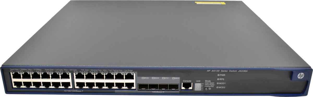 HP A5120-24G-PoE+ EI JG236A 24-Port GE PoE+ Switch + Modul LSPM1CX2P HP A5120-24G-PoE+ EI JG236A 24-Port GE PoE+ Switch + Modul LSPM1CX2P