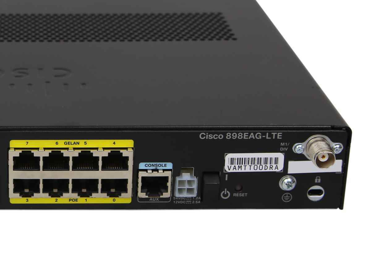Cisco C898EAG-LTE-GA-K9 8-Port (4xPoE) GE Integrated Services Router 1x 1G SFP Cisco C898EAG-LTE-GA-K9 8-Port (4xPoE) GE Integrated Services Router 1x 1G SFP