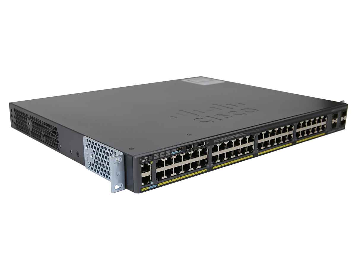 Cisco WS-C2960X-48FPS-L 48-Port PoE+ RJ-45 GE Switch 4x SFP +Rack Ears + C2960X-STACK