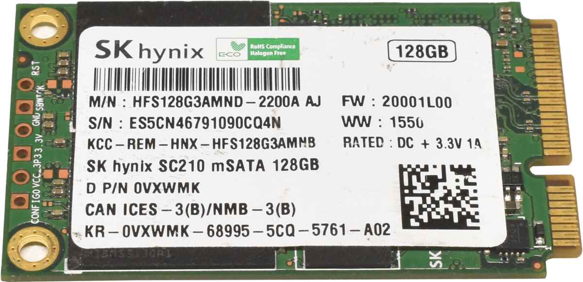 SK Hynix Dell SC210 mSATA 128GB SATA 6Gb/s SSD HFS128G3AMND-2200A AJ 0VXWMK SK Hynix Dell SC210 mSATA 128GB SATA 6Gb/s SSD HFS128G3AMND-2200A AJ 0VXWMK