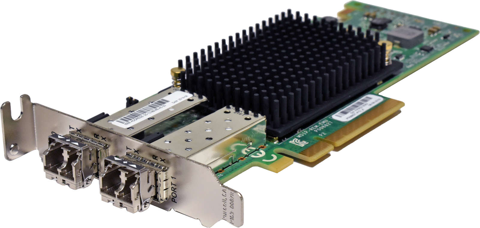 Emulex-P008827-Dual-Port-10Gb-s-PCIe-x8-FC-Host-Bu-001.jpg Emulex P008827 Dual-Port 10Gb/s PCIe x8 FC Host Bus Adapter P008827-41D LP