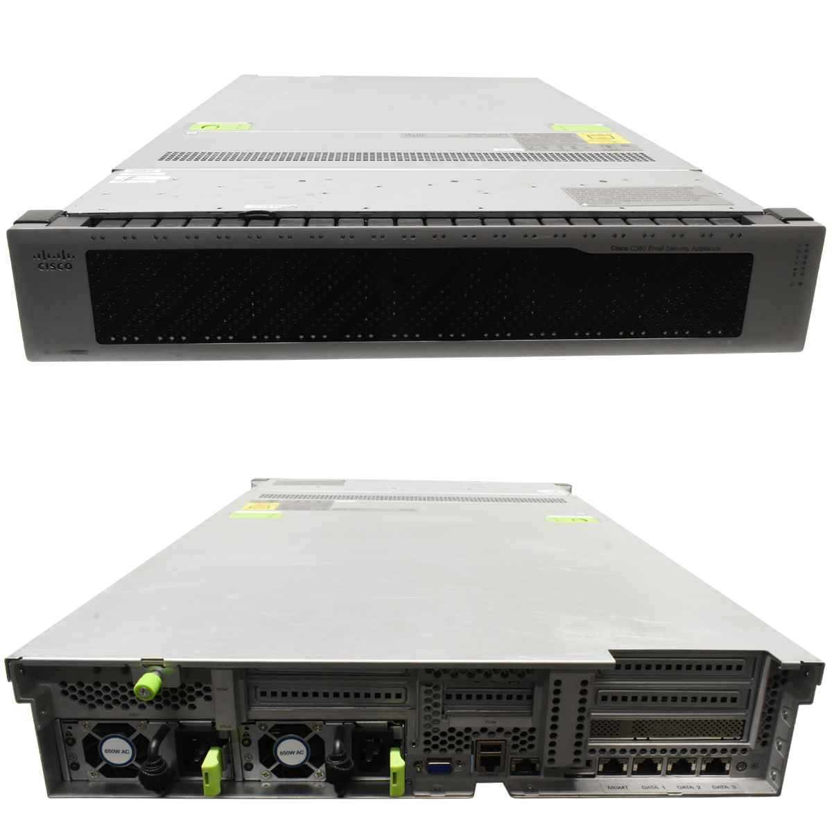 CISCO UCS C380 Email Security Appliance 1x E5-2620 6C CPU 2.00GHz 16 GB RAM SAS 2x 600GB HDD 22 Bay 2,5" CISCO UCS S680 Email Security Appliance 2x E5-2680 8C CPU 3,50GHz 32 GB RAM SAS 7x 600GB HDD 22 Bay 2,5"