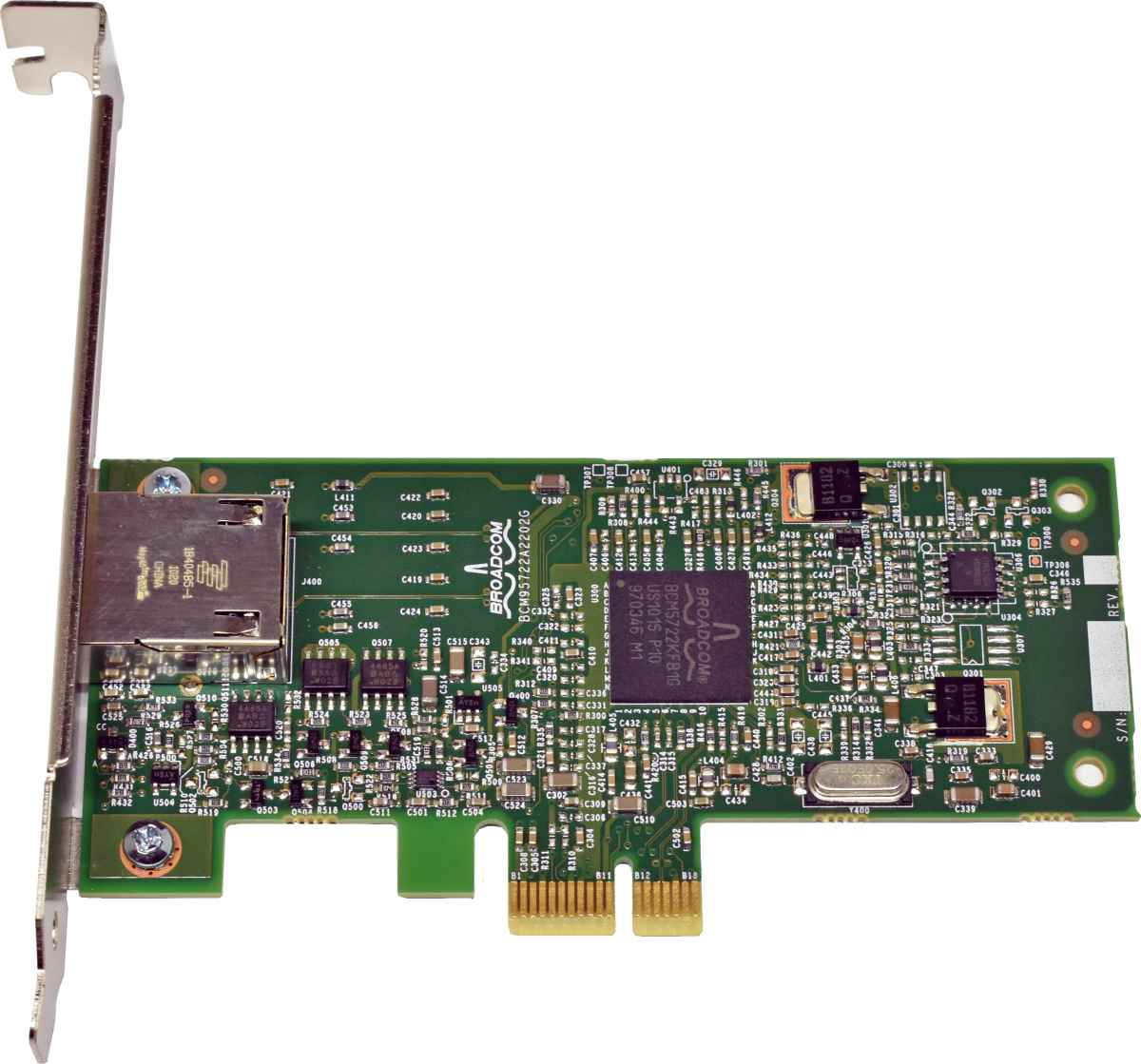 Dell Broadcom 0J5P32 BCM95722A2202G Single-Port NIC GE RJ-45 PCIe x1 FP Dell Broadcom 0J5P32 BCM95722A2202G Single-Port NIC GE RJ-45 PCIe x1 FP