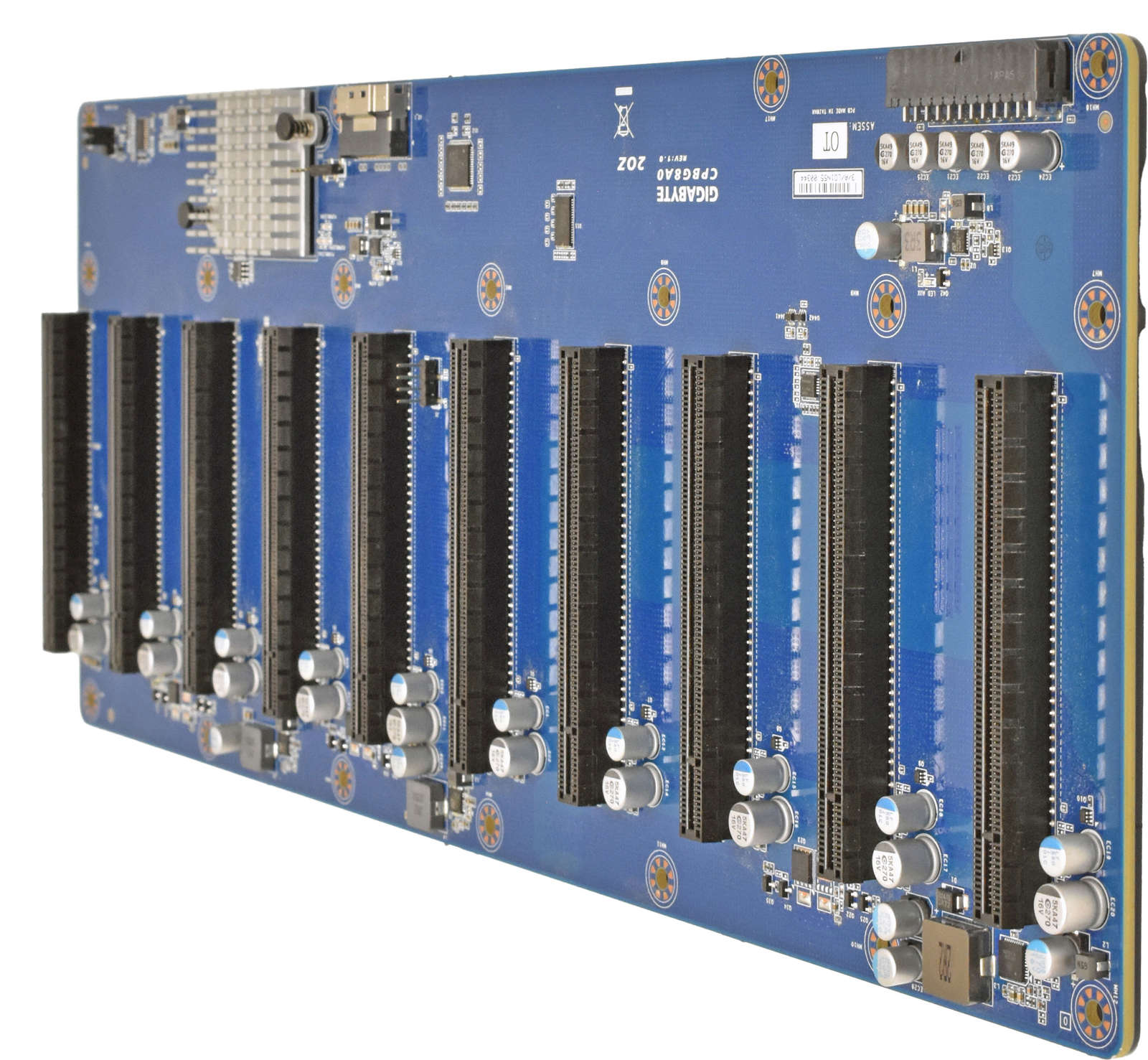GIGABYTE Backplane CPBG8A0 2OZ REV 1.0 10x PCIe x16 Riser Board Powerkabel