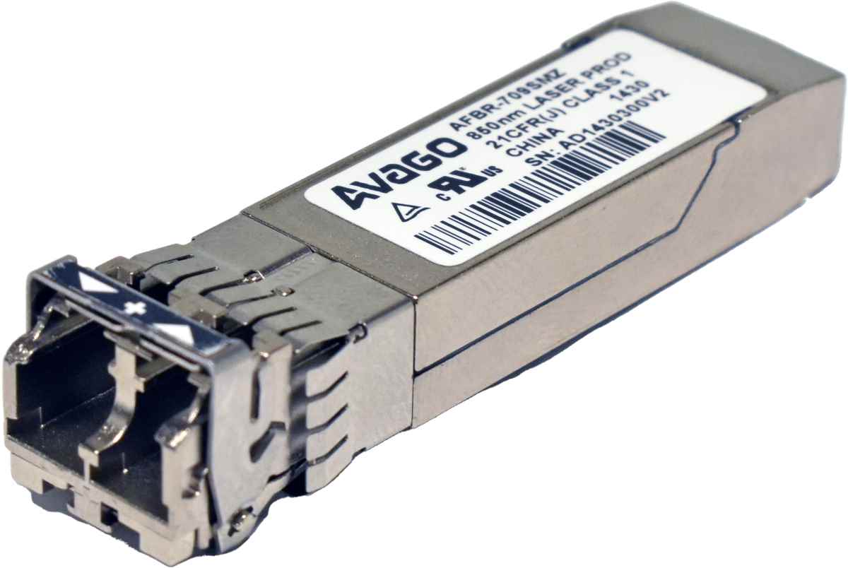 AVAGO AFBR-709SMZ 10GBASE SFP+ SR 850 nm 300m MMF LC Duplex Transceiver Module AVAGO AFBR-709SMZ 10GBASE SFP+ SR 850 nm 300m MMF LC Duplex Transceiver Module