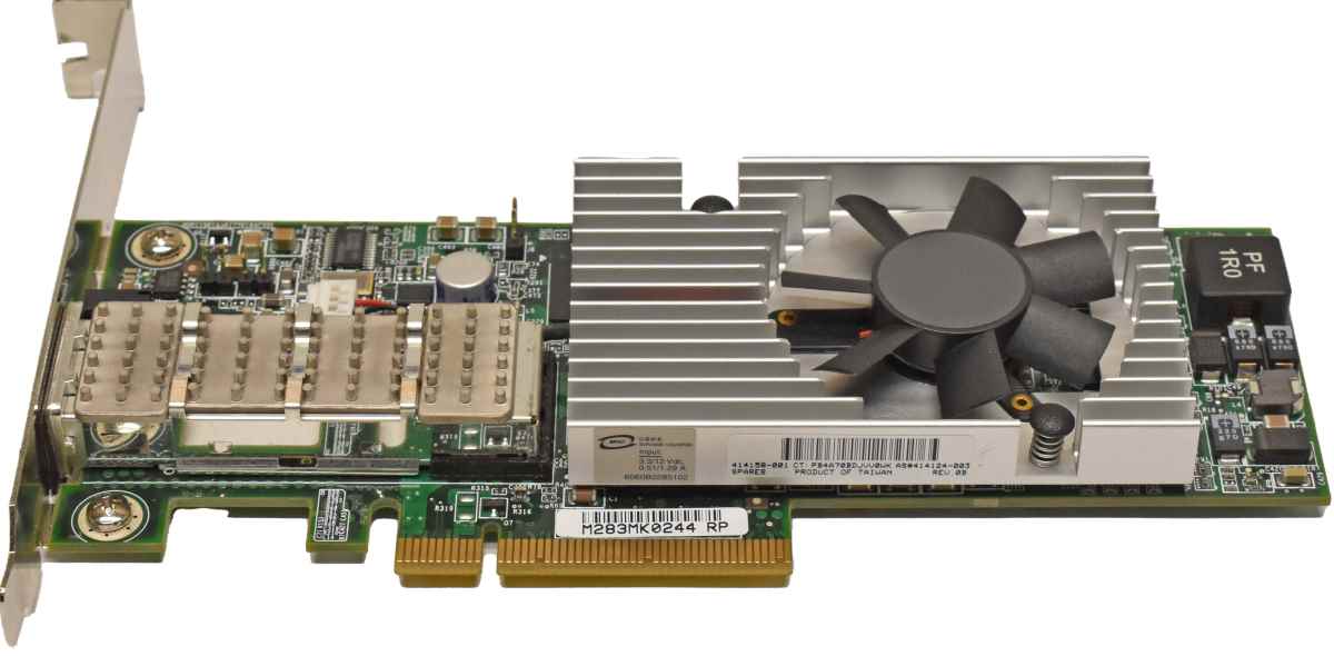 HP NC-510F 414158-001 10 Gbit PCIe x8 QSFP Infiniband Network Adapter HP NC-510F 414158-001 10 Gbit PCIe x8 QSFP Infiniband Network Adapter