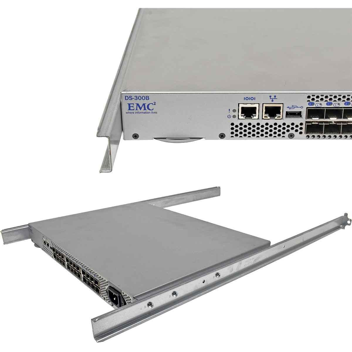 EMC DS-300B EM-320-0008 100-652-065 24-Port 8G SAN FC Switch 16 akt. Ports + Ears