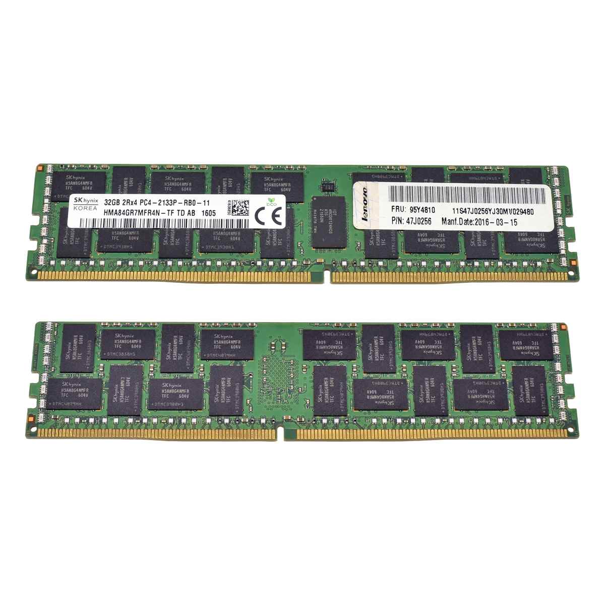 Lenovo SKhynix 32GB 2Rx4 PC4-2133P-R DDR4 HMA84GR7MFR4N-TF 95Y4810 47J256 128GB Lenovo SKhynix 4x32GB 2Rx4 PC4-2133P-R DDR4 HMA84GR7MFR4N-TF 95Y4810 47J256