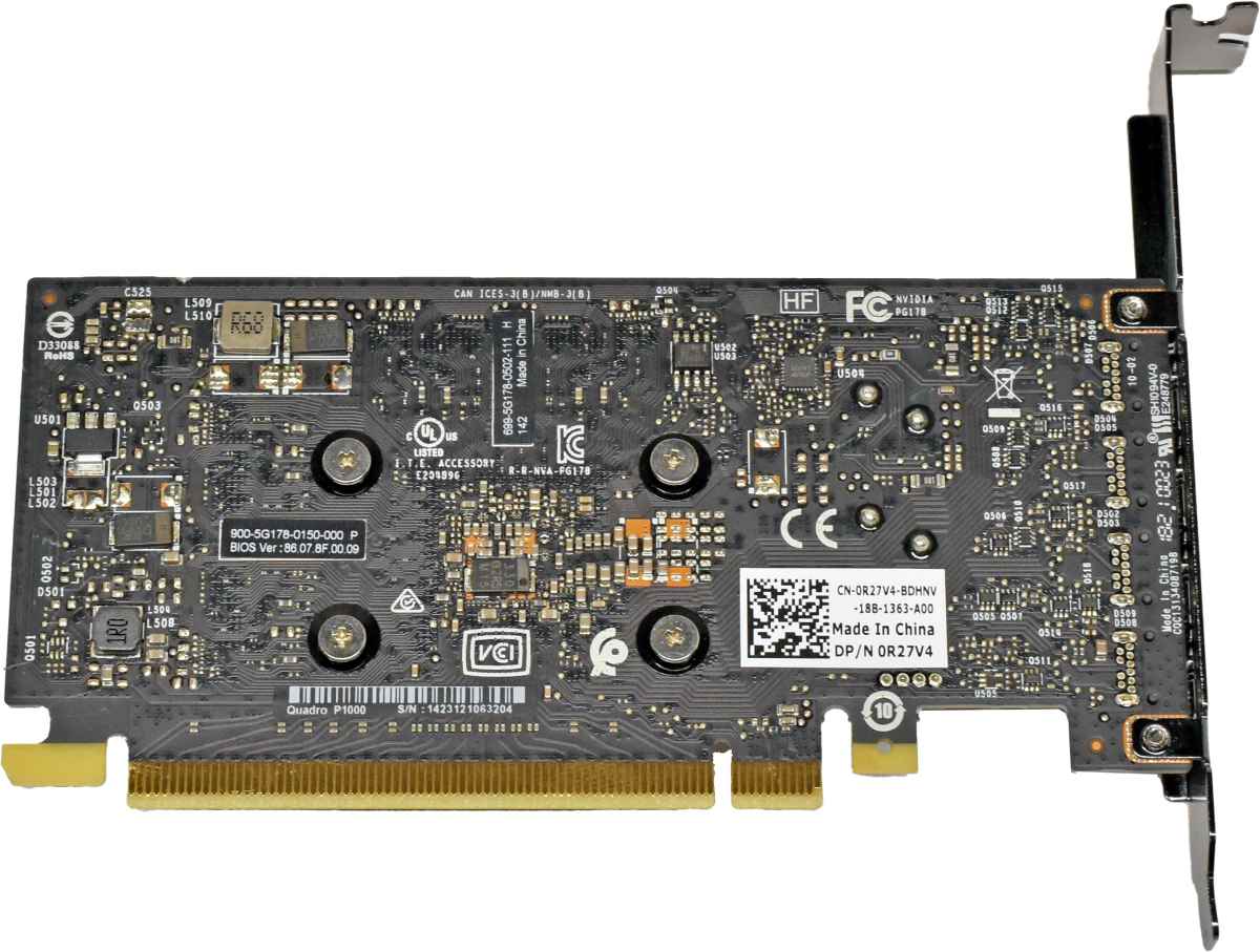 Dell Nvidia Quadro P1000 0R27V4 4 GB GDDR5 Low Profile Graphics Card Dell Nvidia Quadro P1000 0R27V4 4 GB GDDR5 Low Profile Graphics Card