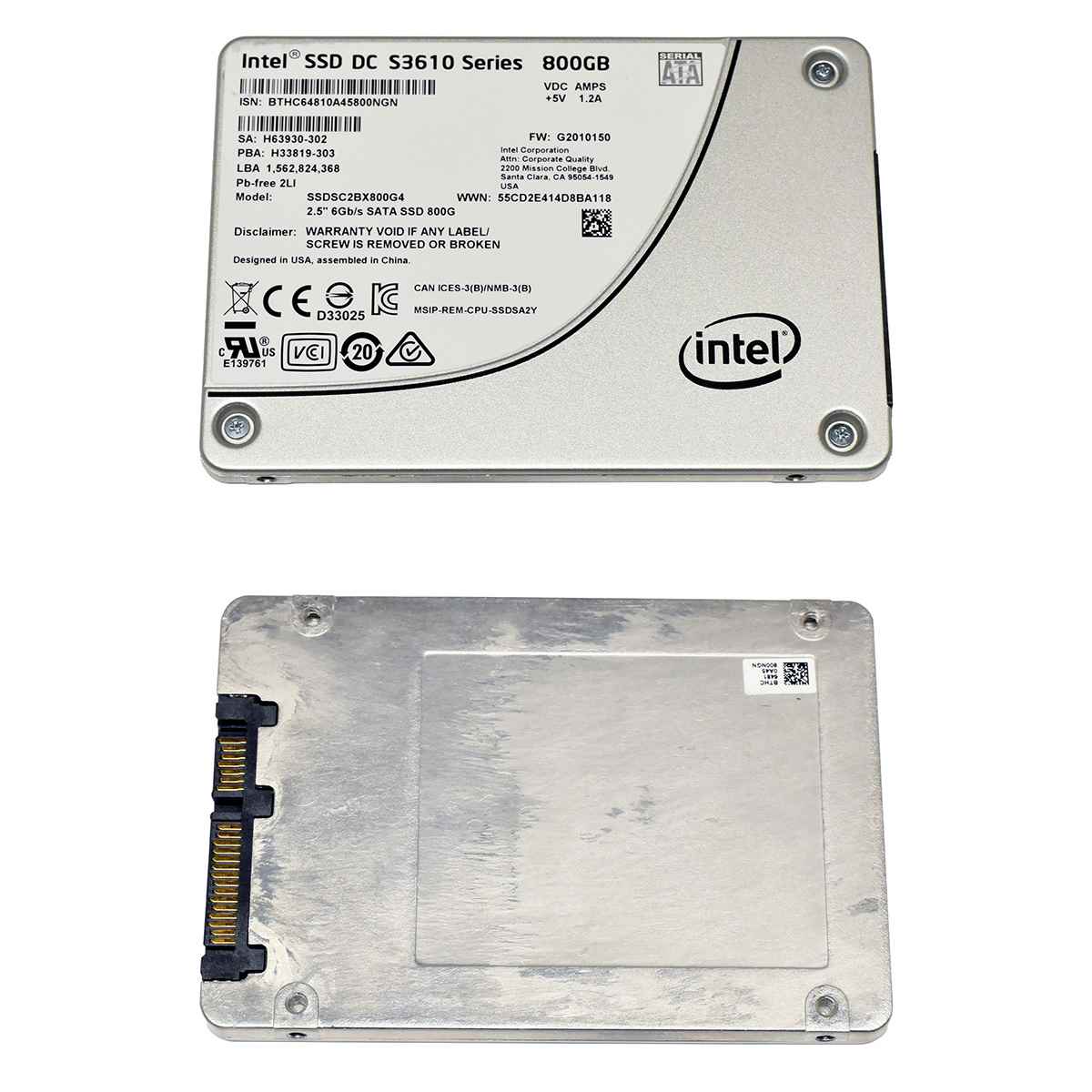 Intel SSD DC S3610 Series 800GB 2.5" 6G SATA SSD SSDSC2BX800G4 Server Storage