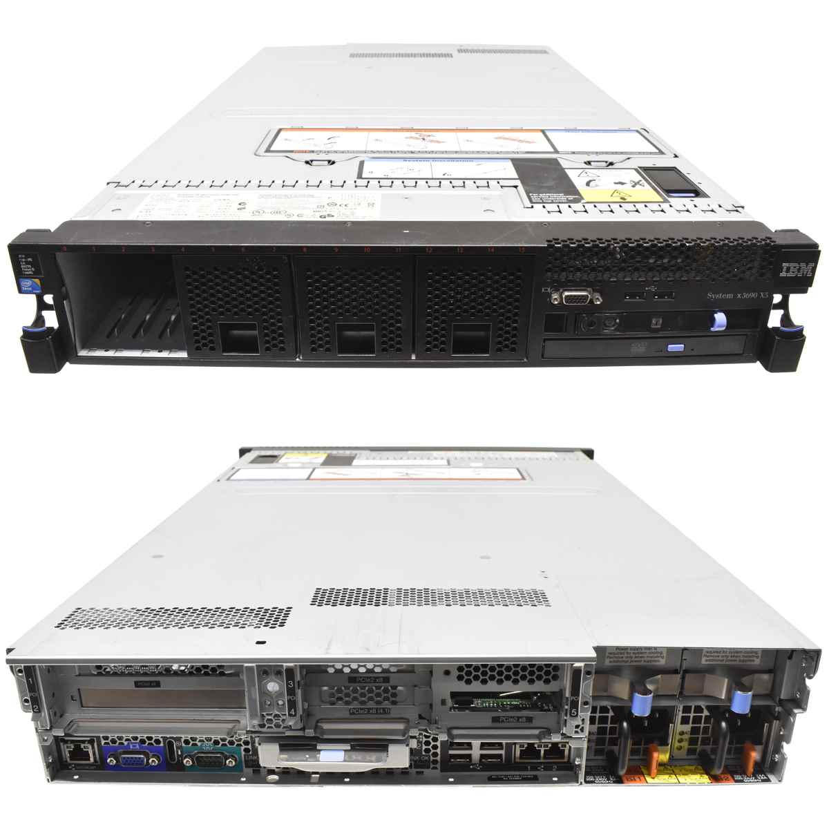 IBM Server System X3690 X5 2x E7-2820 8C 2 GHz CPU 24GB RAM 4x SFF M5015 2x PSU IBM Server System X3690 X5 ohne CPU ohne RAM 2x Kühler 4x SFF 2,5 2x PSU