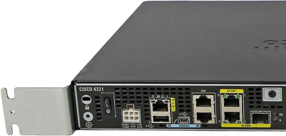 Cisco 4300 Series ISR4321/K9 GE Integrated Services Router no AC Adapter no Front Bezel + Rack Ears