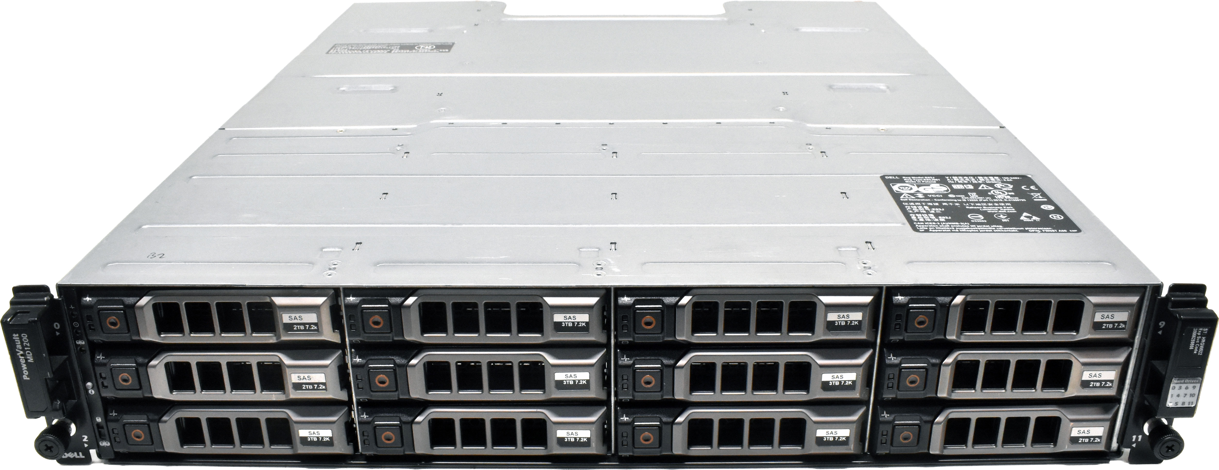 Dell PowerVault MD1200 2U 2x E01M001 6Gbps 2x 600W PS 31TB SAS 12xBay 3.5 LFF