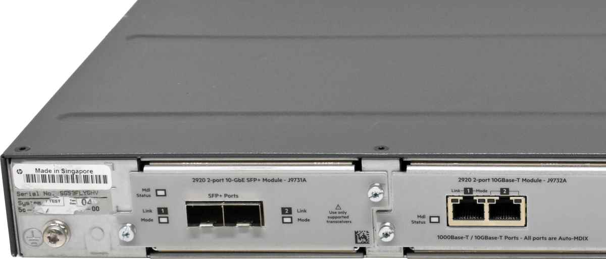 HP 2920-48G J9728A 48-Port stackable GE Switch 4x SFP +Module J9731A J9732A J9733A