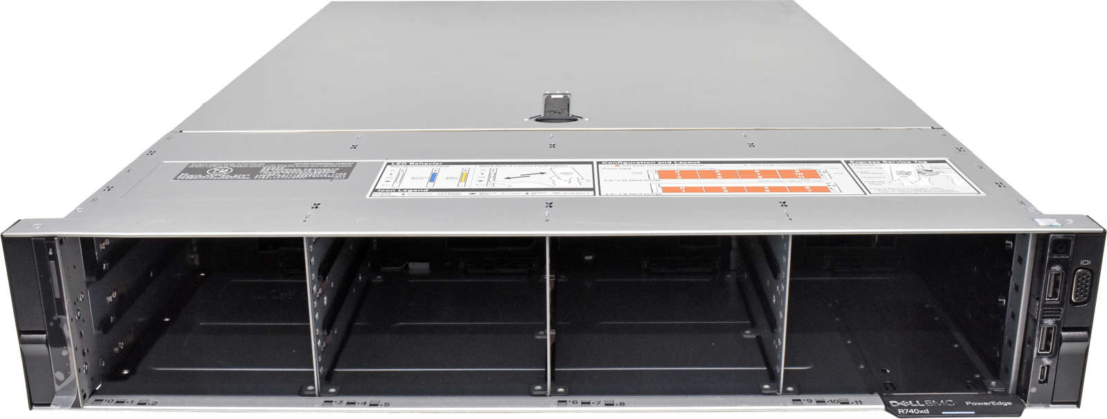 Dell PowerEdge R740xd NO CPU NO RAM 2x Heatsink 16x LFF 3,5" + 4x SFF 2,5" H740p mini