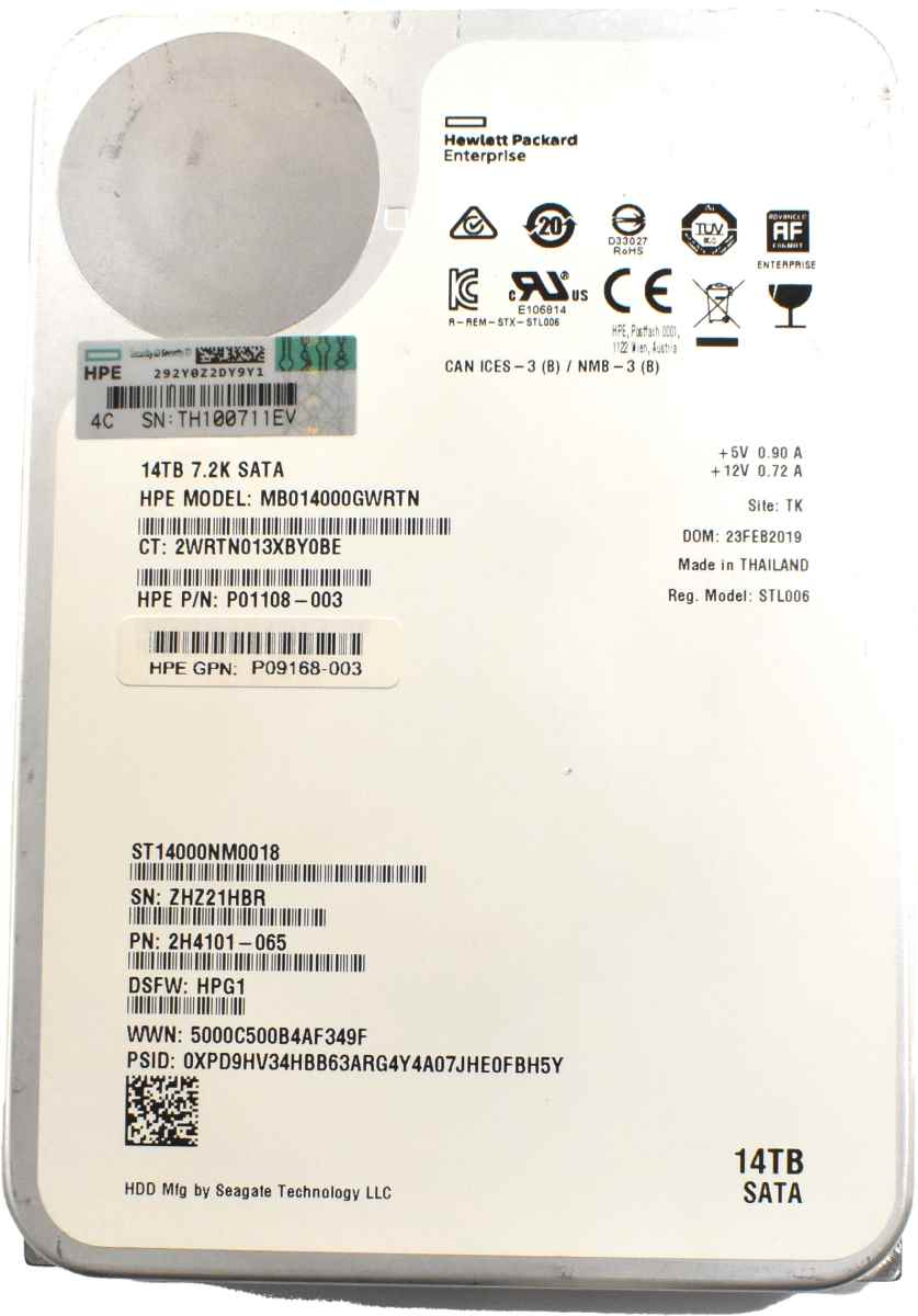 Seagate Exos Enterprise X14 14TB 6G 7,2K SATA HDD Festplatte ST14000NM0018 HP P01108-003 Seagate Exos Enterprise X14 14TB 6G 7,2K SATA HDD Festplatte ST14000NM0018 HP P01108-003