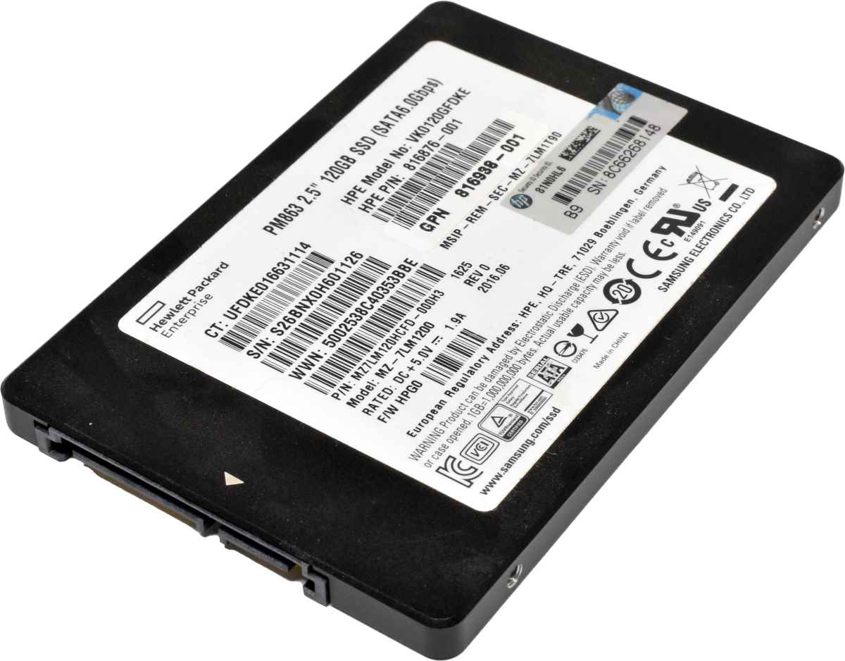 HP Samsung 120GB SATA 6G SSD MZ-7LM1200 816876-001 816938-001