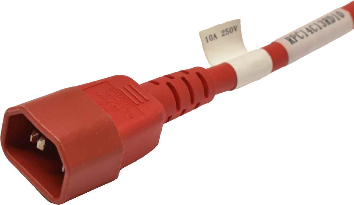 50xYung Netzkabel C14 Power Kabel -ROT 3m 10A 250V Verlängerung RPC14C13RD10