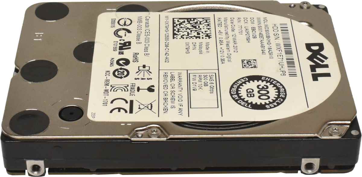 Dell 300GB 2.5" 6G 10K SAS HDD Festplatte WD3000BKHG-18A29V0 0X79H3