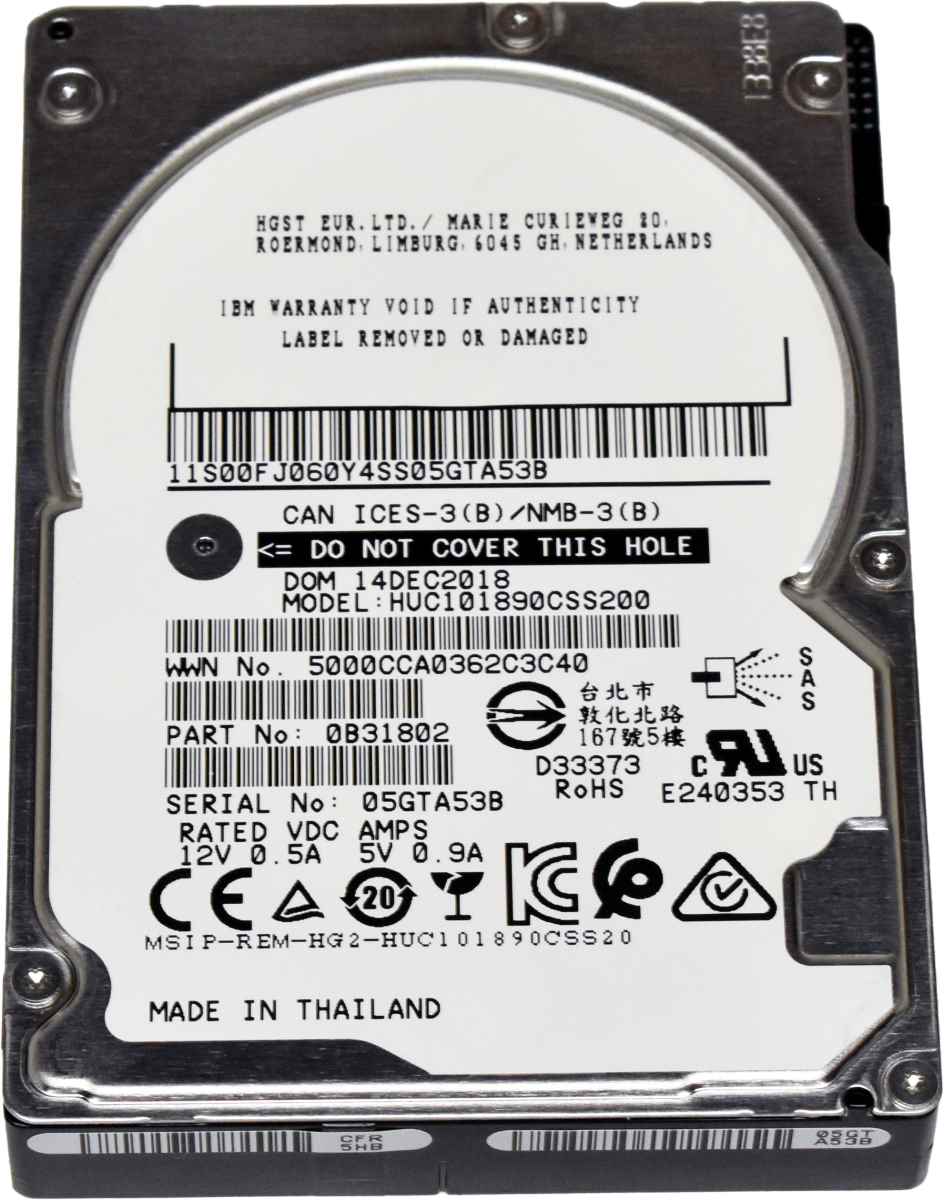HGST 900GB 0B31802 HUC101890CSS200 2.5" 10K 6G SAS HDD HGST 900GB 0B31802 HUC101890CSS200 2.5" 10K 6G SAS HDD